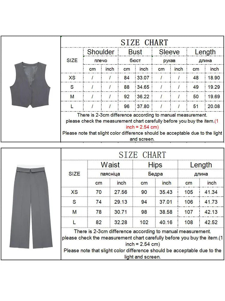 Koisoon 2024 Women's Vest Pants Sets Spring Fashion Striped Sleeveless Single Breasted Tops High Waist Patchwork Zipper Pant Suit