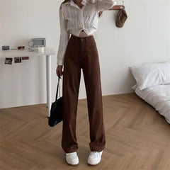 Koisoon Summer Women Brown Jeans High Waist Loose Straight Wide Leg Denim Female Y2k Casual Streetwear Vintage Baggy Trouser