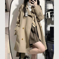 Koisoon Autumn Fashion Women Jacket Korean Casual Bandage Loose Outwear Harajuku Female Streetwear Long Sleeve Midi Coats New