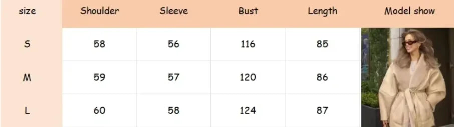 Koisoon Elegant Double-breasted Large Lapel Lamb Wool Leather Patchwork Coat Full Sleeve Pocket Belt Jacket 2024 Lady Winter Streetwear