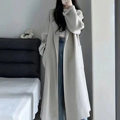 Koisoon Autumn Women Faux Woolen Coats Korean Fashion Streetwear Cardigan Jacket Casual Female Elegant Loose Blended Overcoat New