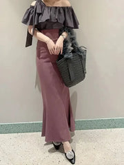 Koisoon Japanese Fishtail Faldas High Waist Women Skirts Elegant Vintage Mermaid Skirt Sweet Casual Falda Autumn New Ropa Mujer 2024