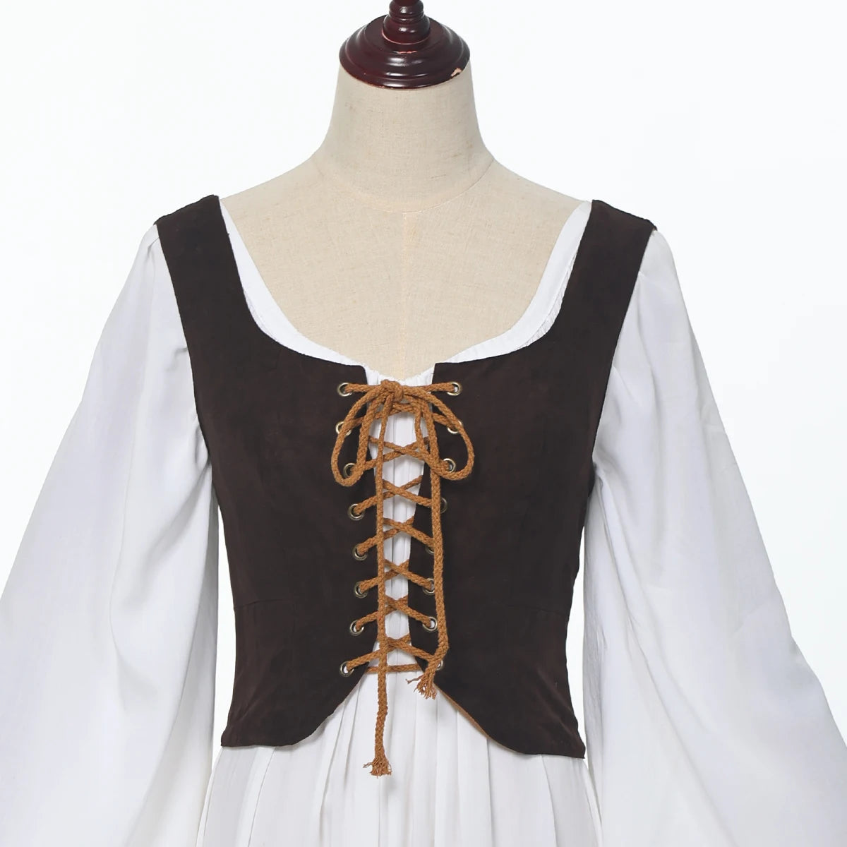 Koisoon Pirate Corset Vest Steampunk Waistcoat for Women Halloween Medieval Cosplay Tops