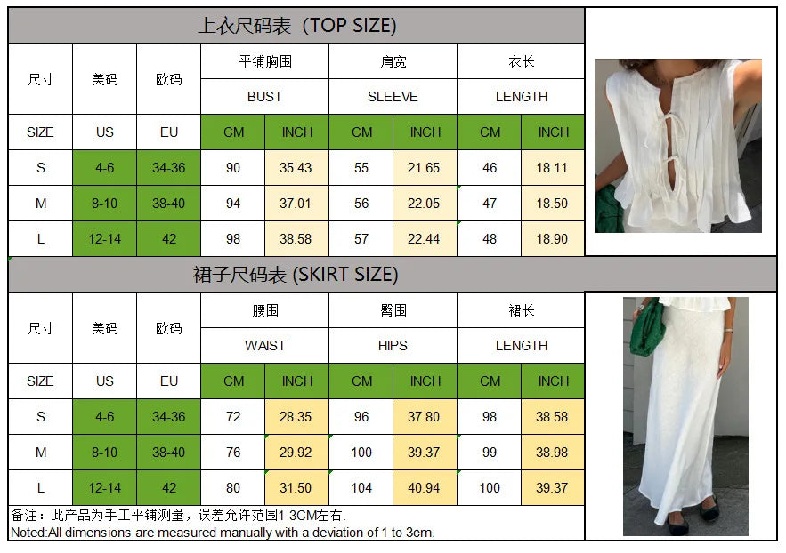 Koisoon Summer Fashion Cotton Linen Skirts Two Piece Sets Women Casual Outfits Draped Sleeveless Tops and Long Skirts Suits 2024