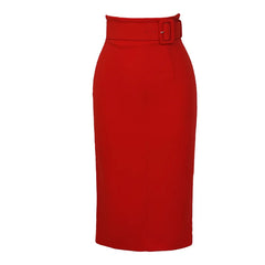 Koisoon  a line skirt women high waist slim half-body ol pencil skirt belt