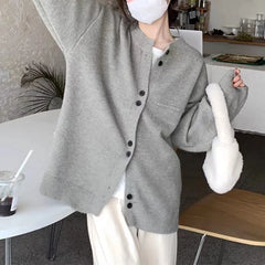 Koisoon Women Cardigan Sweater Korean Fashion All Match Warm Loose Knitted Coats Female Casual Designed Button Jacket Winter New