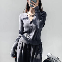 Koisoon Korean Women Cardigan Sweater Autumn Fashion Slim Long Sleeve Knitted Tops Female Casual All Match Button Sweaters New