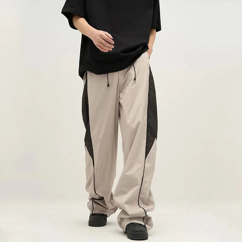 Koisoon Harajuku Oversize Jogging Sweatpants Women Streetwear Hip Hop Wide Leg Drawstring Contrast Color Baggy Casual Sports Trousers