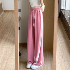 Koisoon Y2K Striped Women Sweatpants Summer High Waist Female Loose Trousers Korean All Match Student Straight Leg Pants New