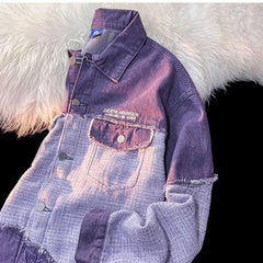 Koisoon Women Patchwork Denim Jacket Vintage Streetwear Tassel Loose Coats Autumn American Style Casual Female Metal Outwear New