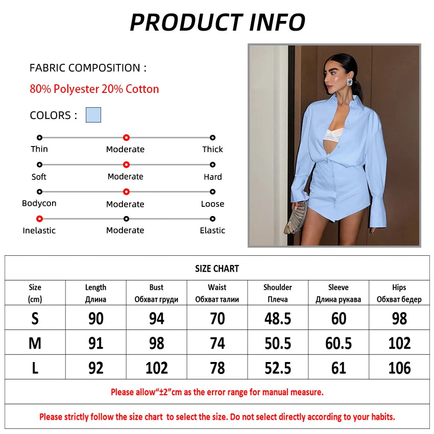 Koisoon Blue Shirts Dress Slim Women Classic Lapel Long Sleeves Pleated Pencil Mini Dress Summer Autumn 2024 Office Ladies