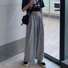 Koisoon Y2K Streetwear Women Sweatpants American Style Fashion Drawstring Loose Wide Leg Pants Summer All Match Female Harem Pants