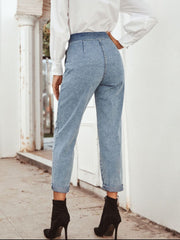 Koisoon Tied Straight Leg Jeans with Pockets