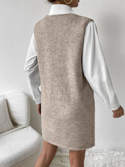 Koisoon V-Neck Sleeveless Sweater Dress with Pockets