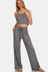 Koisoon Drawstring Wide Leg Pants with Side Pockets