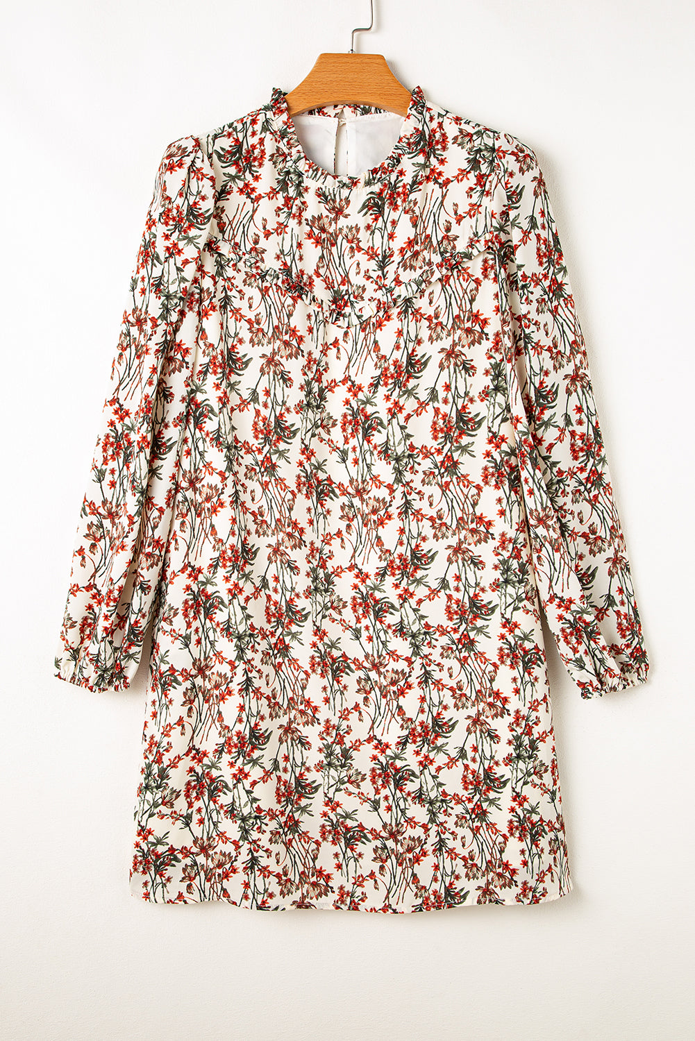 Koisoon Floral Round Neck Long Sleeve Dress