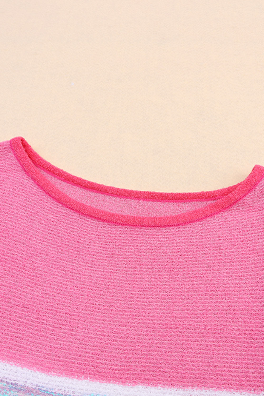 Koisoon Round Neck Three-Quarter Sleeve Knit Top