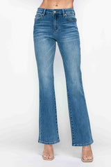 Koisoon Full Size Cat's Whiskers Mid Rise Bootcut Jeans