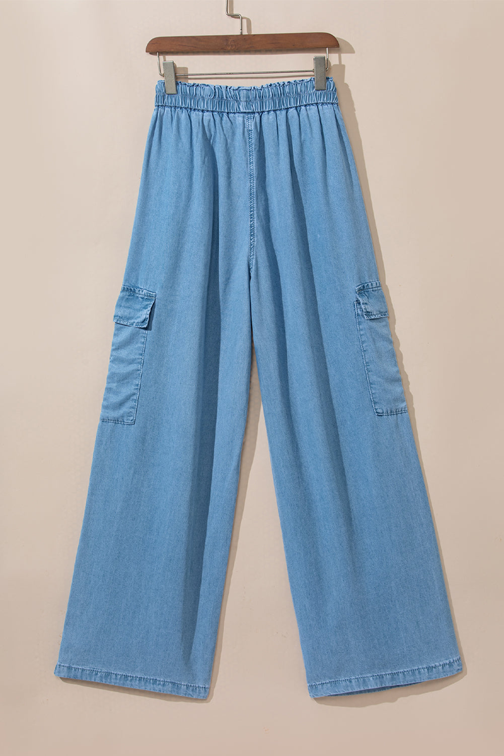 Koisoon Drawstring Cargo Pocket Wide Leg Jeans