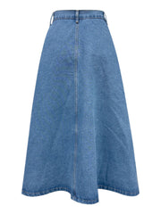 Koisoon Buttoned Midi Denim Skirt with Pockets