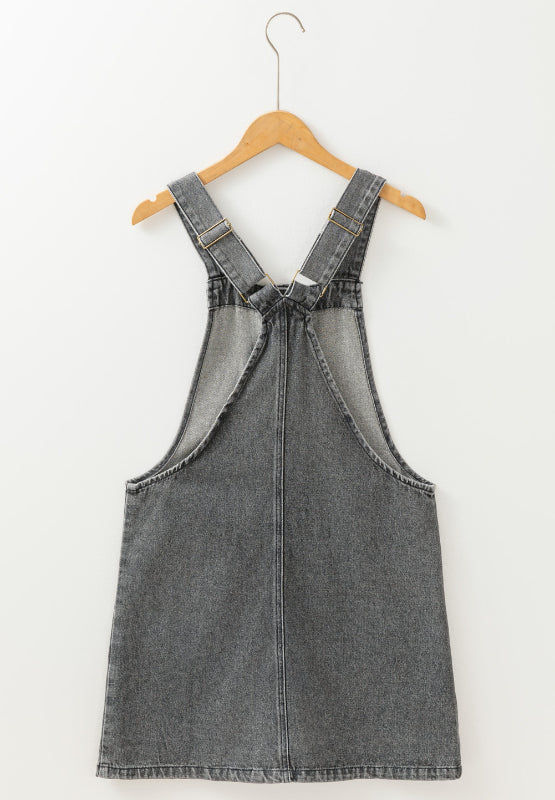 Koisoon Wide Strap Button Down Denim Overall Dress