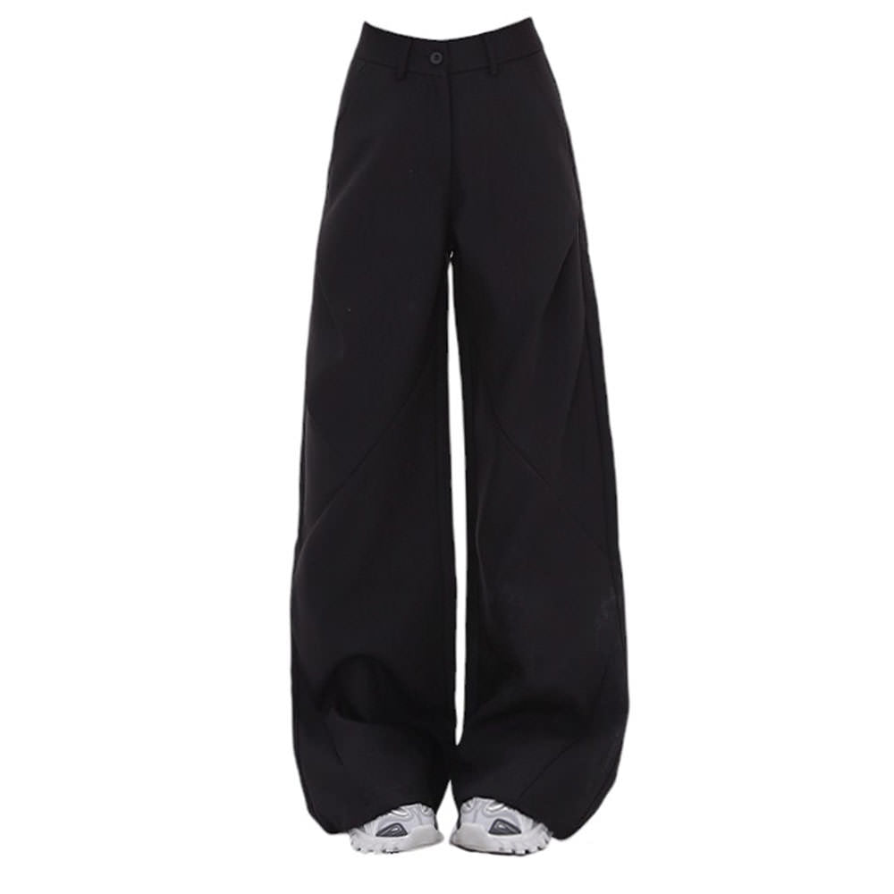 Koisoon Casual Friday Wide-Leg Black Pants