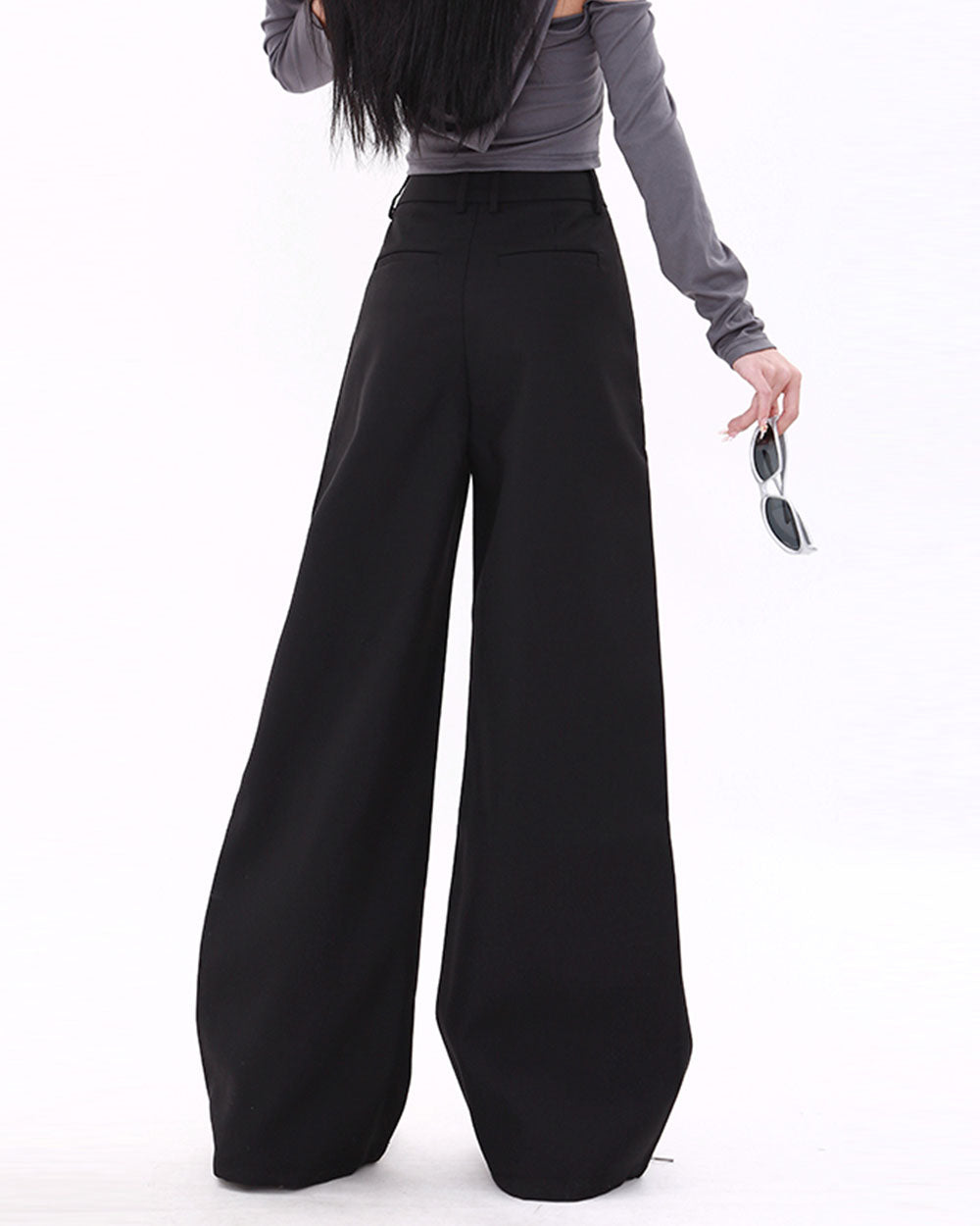 Koisoon Casual Friday Wide-Leg Black Pants