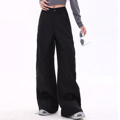 Koisoon Casual Friday Wide-Leg Black Pants