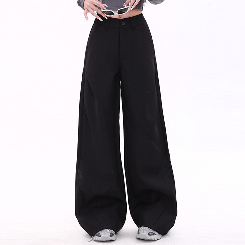 Koisoon Casual Friday Wide-Leg Black Pants