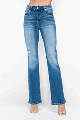 Koisoon Full Size Distressed High Rise Jeans with Pockets