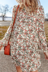 Koisoon Floral Round Neck Long Sleeve Dress