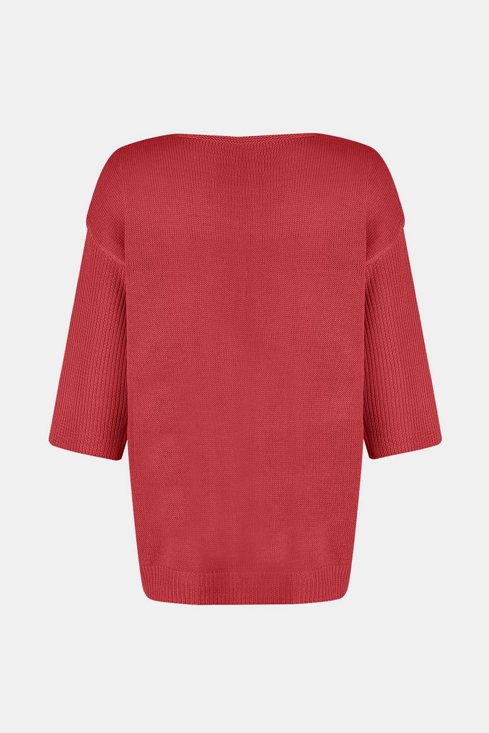 Koisoon V-Neck Three-Quarter Sleeve Knit Top