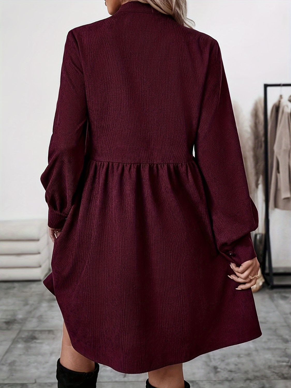 Koisoon  Button Up Long Sleeve Dress