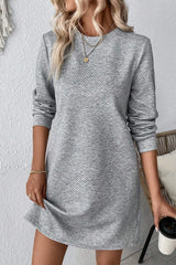 Koisoon Round Neck Long Sleeve Mini Dress