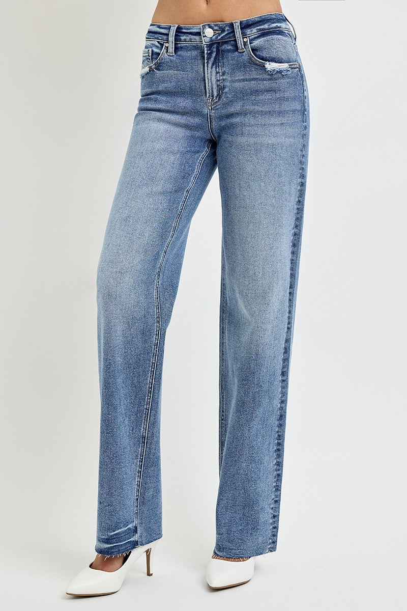 Koisoon Full Size High Rise Straight Leg Jeans with Pockets