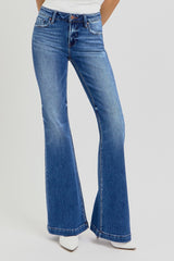 Koisoon Full Size Low Rise Flare Jeans with Pockets