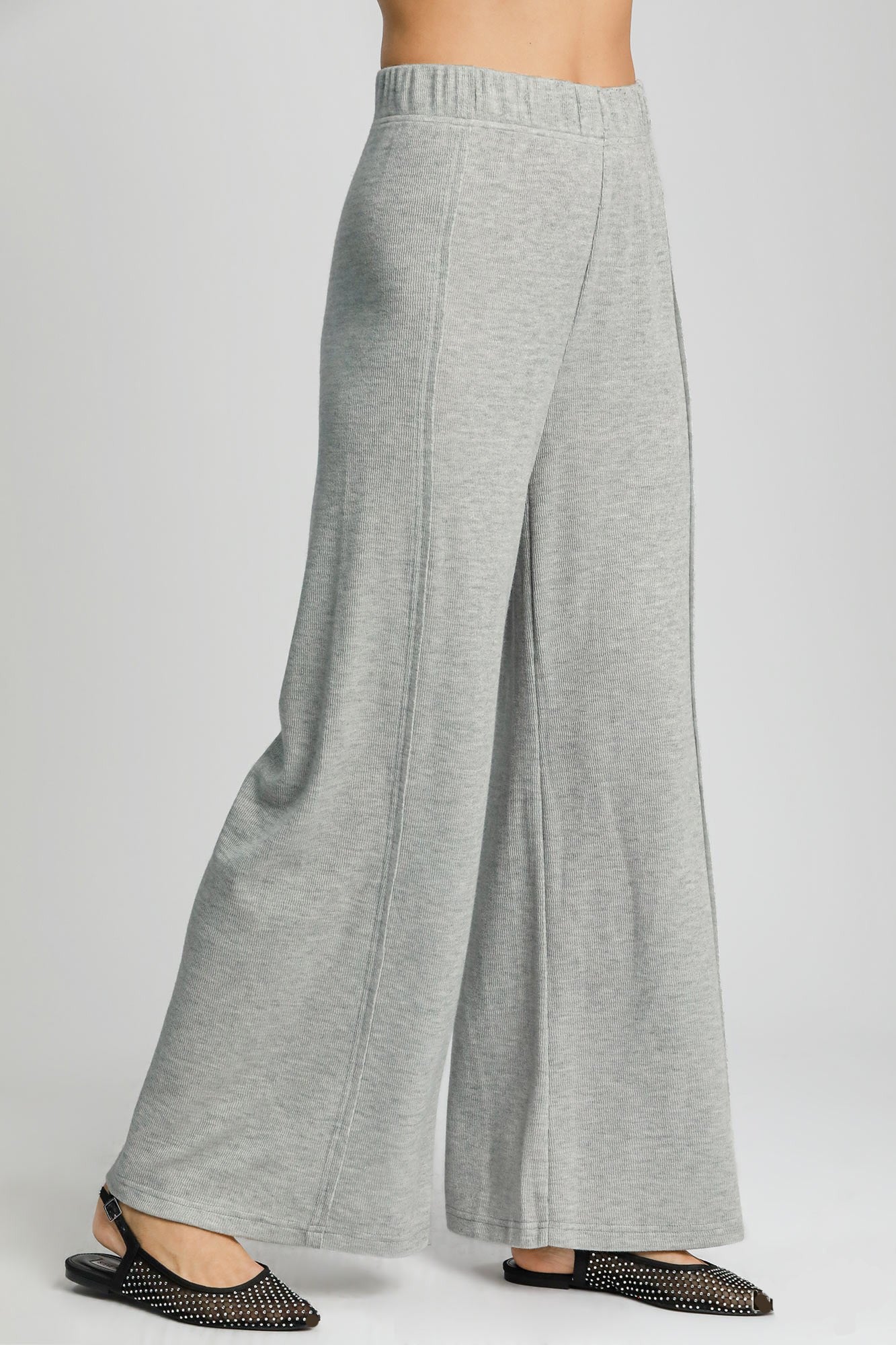 Koisoon Elastic Waist Wide Leg Knit Pants