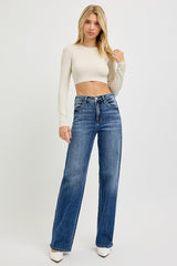 Koisoon Full Size Tummy Control High Rise Jeans