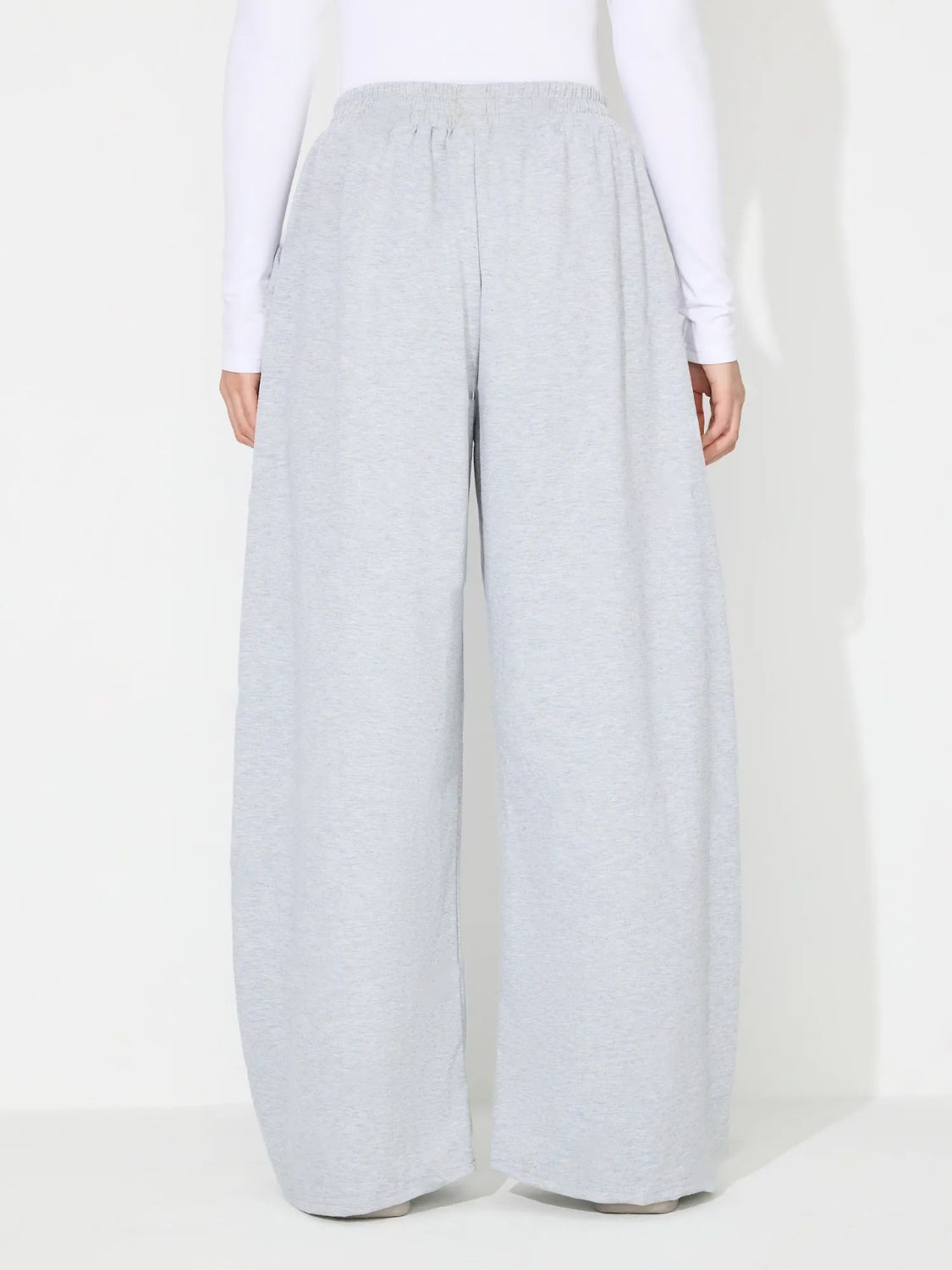 Koisoon Elastic Waist Wide Leg Pants with Pockets