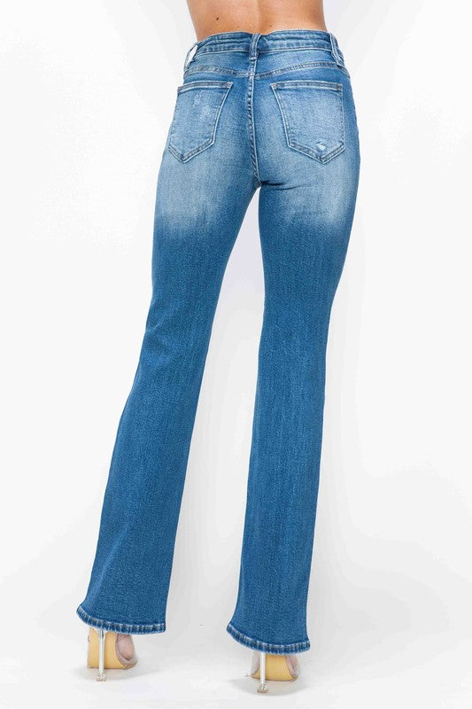 Koisoon Full Size Distressed High Rise Jeans with Pockets