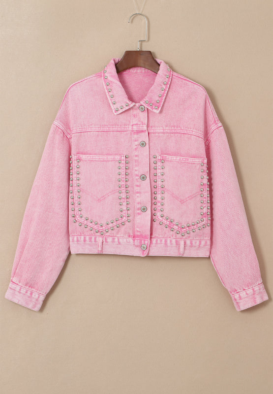 Koisoon Studded Button Up Denim Jacket