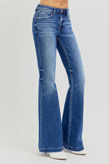 Koisoon Full Size Low Rise Flare Jeans with Pockets