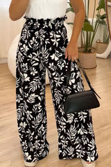 Koisoon Full Size Printed High Waist Wide Leg Pants