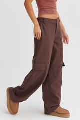 Koisoon Elastic Waist Wide-Leg Cargo Pants