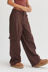 Koisoon Elastic Waist Wide-Leg Cargo Pants