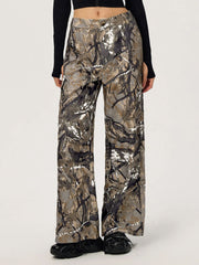 Koisoon Printed Wide Leg Cargo Pants