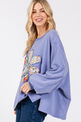 Koisoon Flower Patch Dropped Shoulder Oversize Top