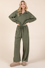 Koisoon Tied Checkered Wide Leg Pants