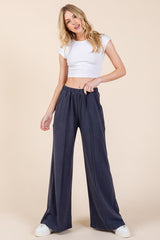 Koisoon Elastic Waist Wide Leg Pants with Pockets