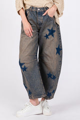 Koisoon Star Wide Leg Jeans with Pockets